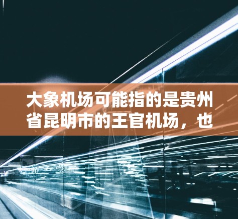 大象机场可能指的是贵州省昆明市的王官机场，也就是昆明大象机场（IATA代码，OOP，ICAO代码，ZYLQ）该机场位于昆明市西山区，是昆明的一座主要机场，主要服务于国内外的旅客和货运